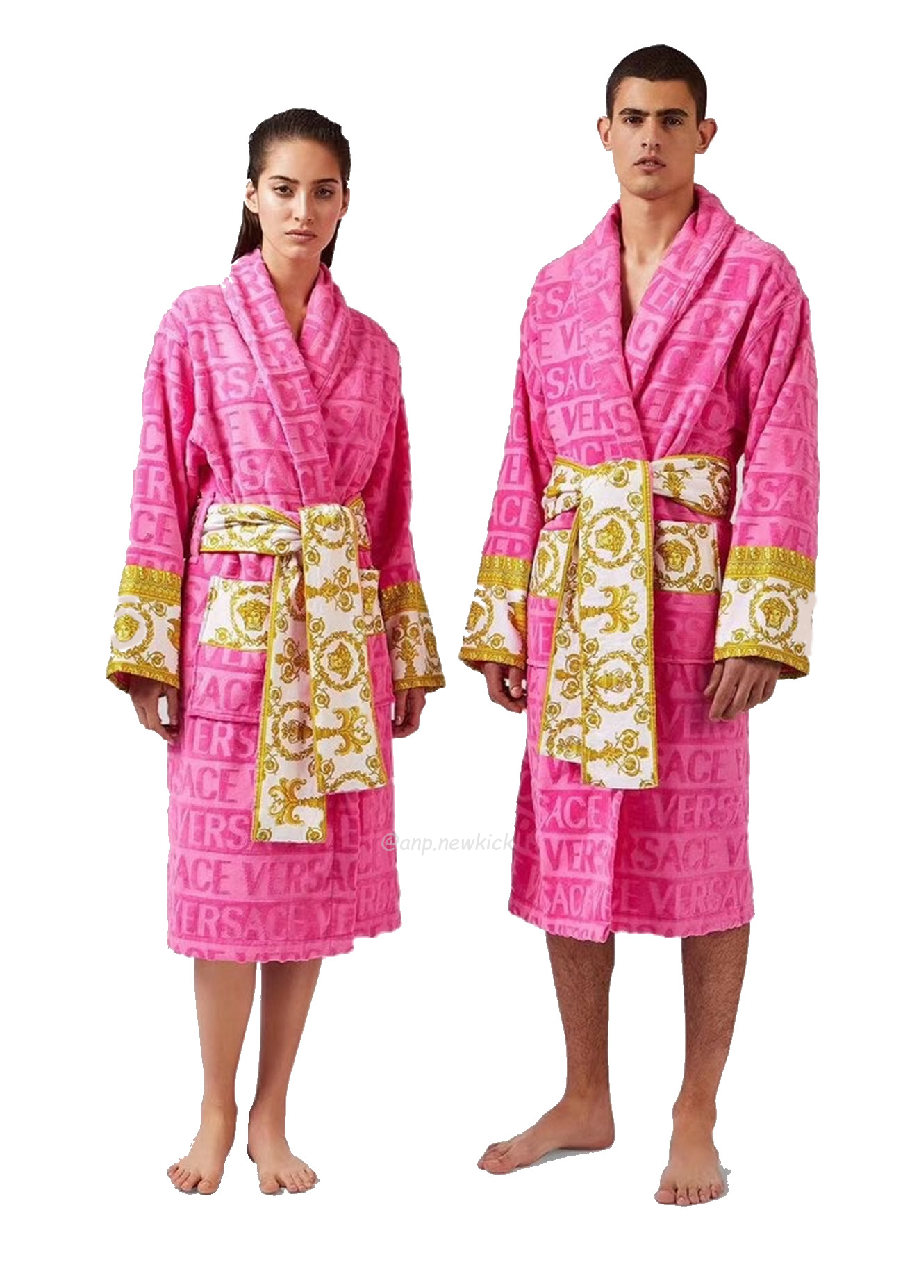 Versace Baroque Logo Jacquard Cotton Bathrobe (12) - newkick.org